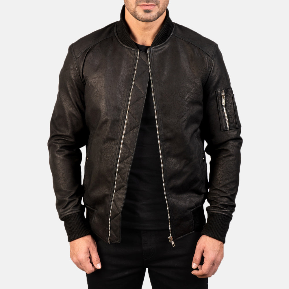 Bomia MA-1 Cazadora Bomber de Cuero para Hombre – Vista alternativa del producto 1