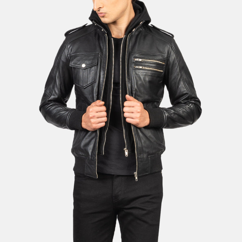 Bravado Cazadora Bomber de Cuero para Hombre