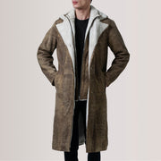 
Cai Marrón Envejecido Leather Shearling Abrigo de Cuero para Hombre For Men in Distressed Brown Sheepskin Snuffed - Vista frontal y silueta entallada | Comprar online