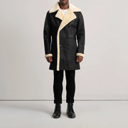 
Charles Abrigo de Cuero Marrón Shearling Abrigo de Cuero para Hombre – alternate product view 3