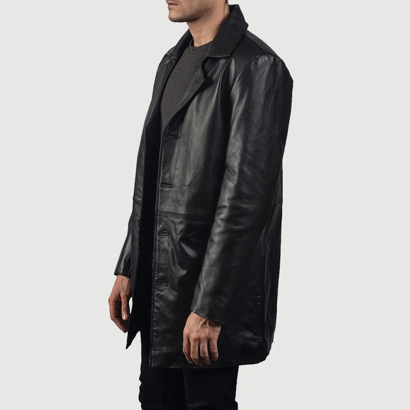 Classmith Abrigo de Cuero para Hombre