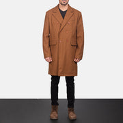 
Claud Khaki Wool Double Breasted Coat in Khaki Synthetic Wool - Vista frontal y silueta entallada | Comprar online