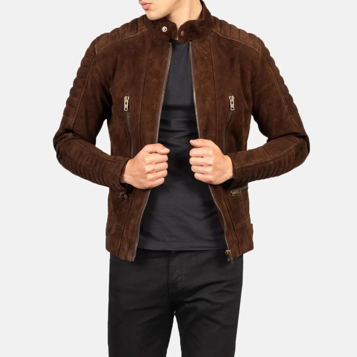 Damian Chaqueta Biker de Cuero para Hombre – Vista alternativa del producto 1