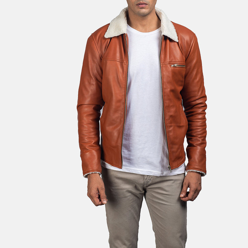 Dan Frost Tostado Chaqueta de Borrego para Hombre