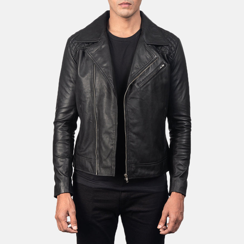Danny Acolchado Chaqueta Biker de Cuero para Hombre