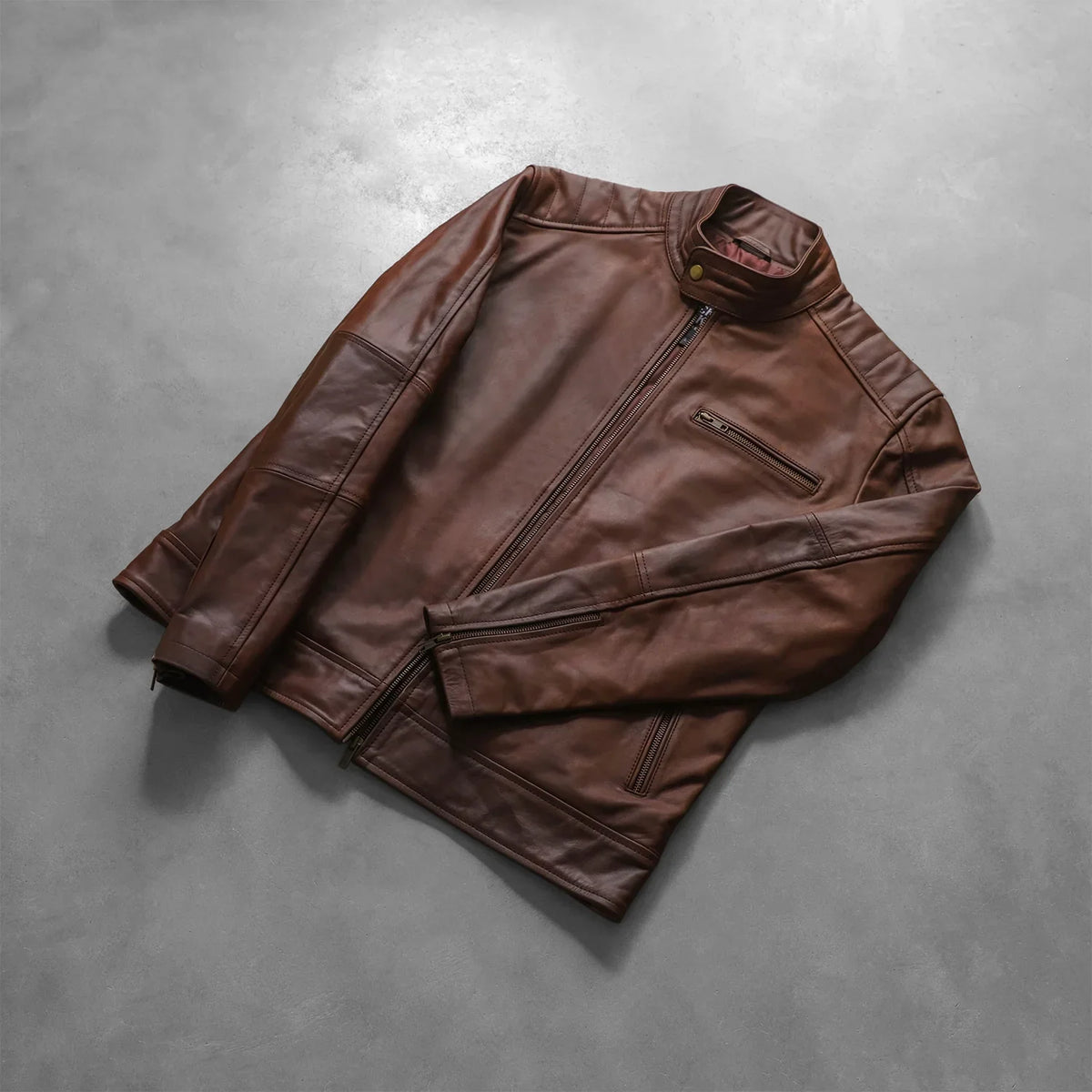 Dean Negro Chaqueta Biker de Cuero para Hombre – Vista alternativa del producto 7