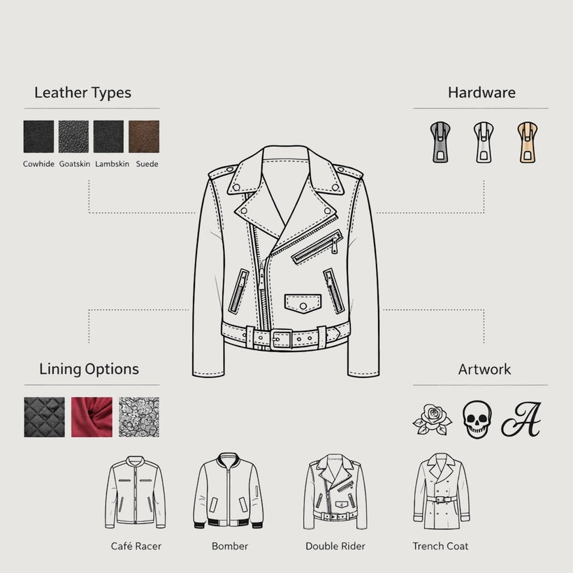 Design Your Own Chaqueta de Cuero para Mujer