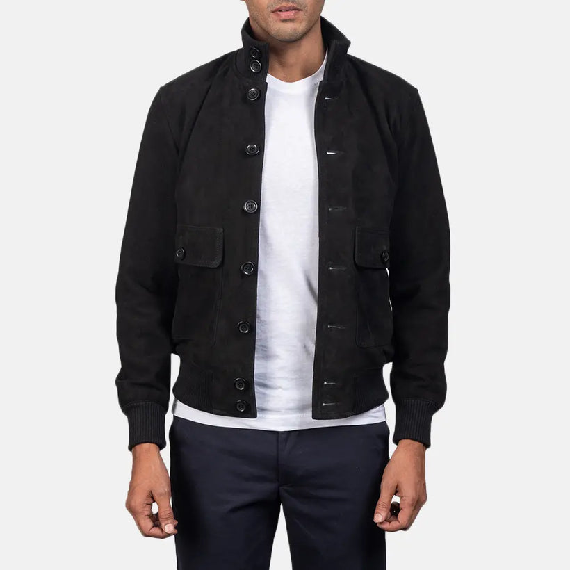 Eaton Chaqueta Bomber de Cuero para Hombre