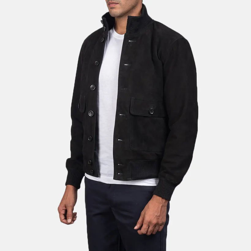 Eaton Chaqueta Bomber de Cuero para Hombre