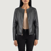 Elixir Collarless Chaqueta de Cuero para Mujer – Vista alternativa del producto 1