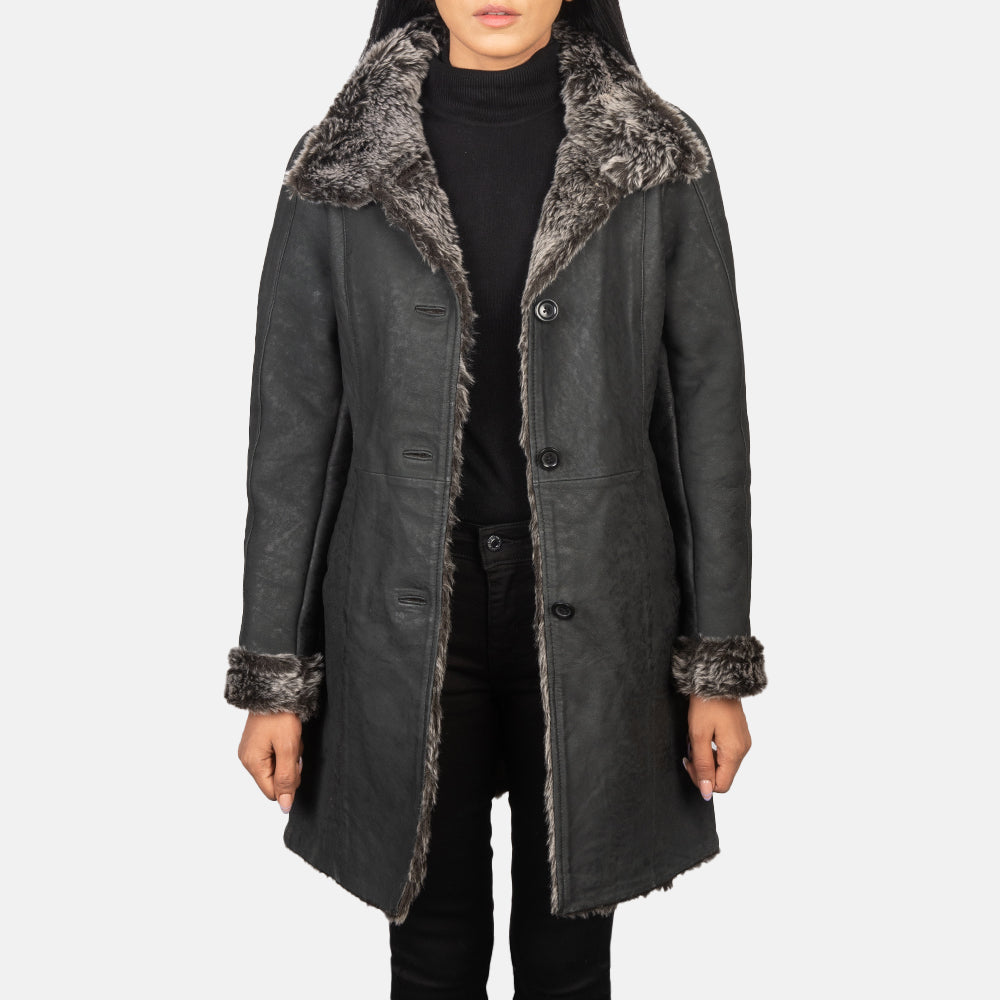 
Erica Shearling Abrigo de Cuero para Mujer – alternate product view 1