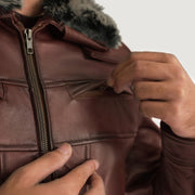 Authentic Sheepskin Burnishing with Burnishing Finish Grain Texture &amp; Heavy-Duty Seam Stitching Detail
