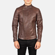 Faisor Mocha Chaqueta Biker de Cuero para Hombre – Vista alternativa del producto 5