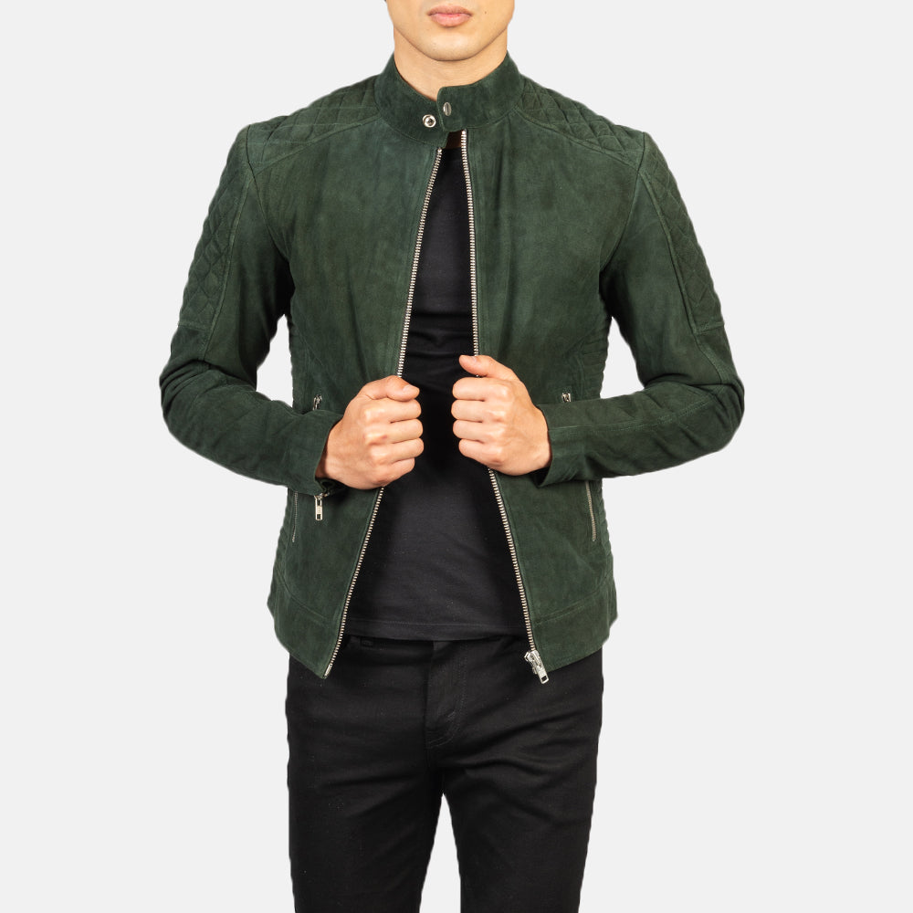 Fernando Acolchado Chaqueta Biker de Cuero para Hombre – Vista alternativa del producto 1