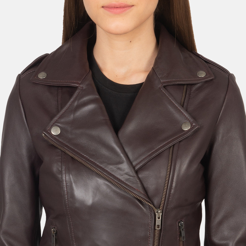 Flashback Chaqueta Biker de Cuero para Mujer – Vista alternativa del producto 6