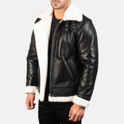 Francis B-3 Negro Cazadora Bomber de Cuero para Hombre – Vista alternativa del producto 2