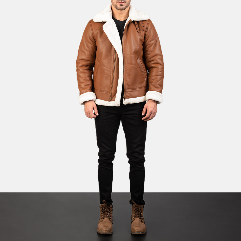 Francis B-3 Negro Cazadora Bomber de Cuero para Hombre – Vista alternativa del producto 3