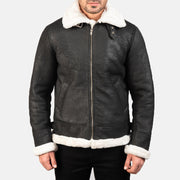 Francis B-3 Negro Cazadora Bomber de Cuero para Hombre – Vista alternativa del producto 4