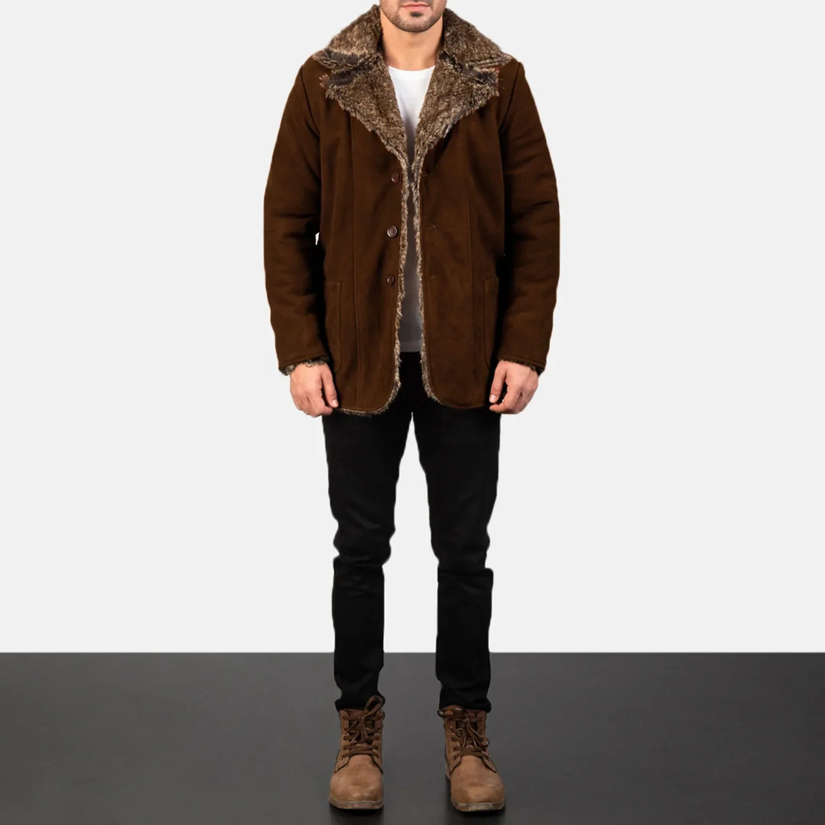 Furlong Abrigo de Cuero Beige Abrigo de Cuero para Hombre – Vista alternativa del producto 3