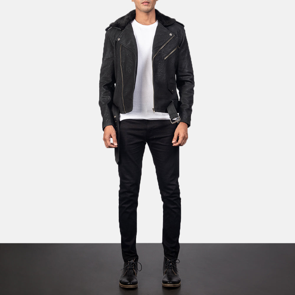 
Furton Chaqueta Biker de Cuero para Hombre – alternate product view 3