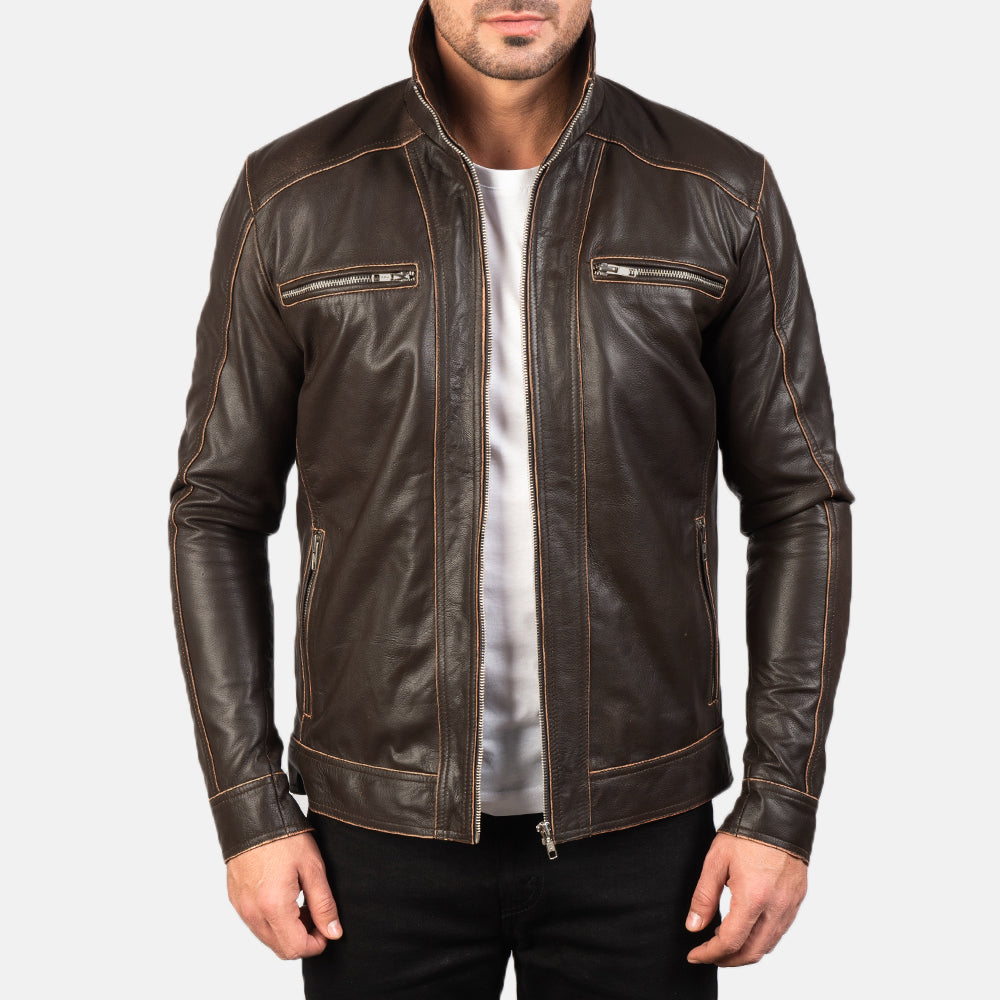 
Detalle artesanal del bajo en Hudson Black Leather Biker Jacket