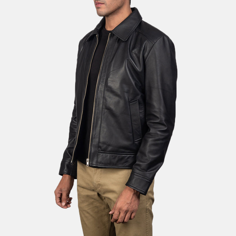 Inferno Marrón Chaqueta de Cuero para Hombre