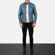 Ionic Chaqueta Biker de Cuero para Hombre – Vista alternativa del producto 3
