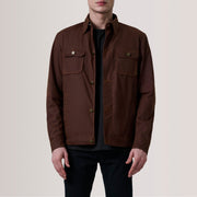 Irwin Marrón Waxed Canvas Field Chaqueta de Cuero para Hombre For Men in Brown Waxed Cotton Canvas - Vista frontal y silueta a medida | Comprar online