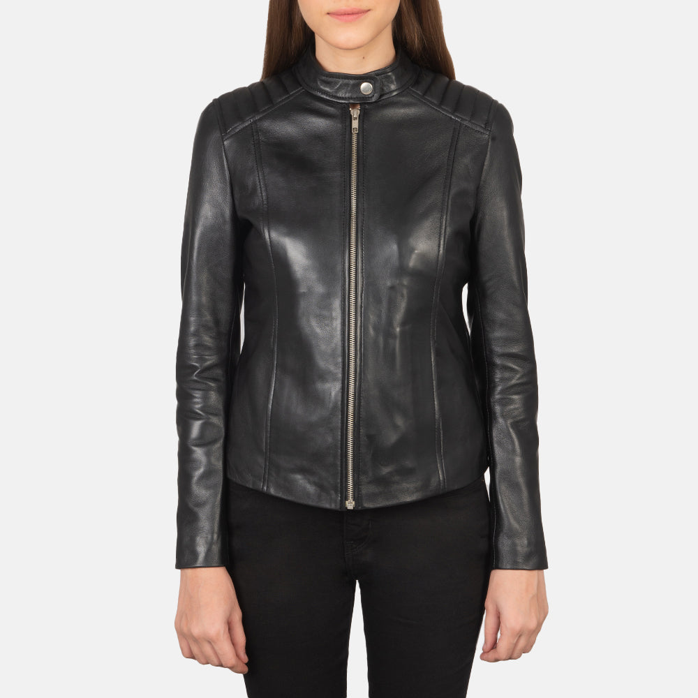 
Kelsee Chaqueta Biker de Cuero para Mujer – alternate product view 3