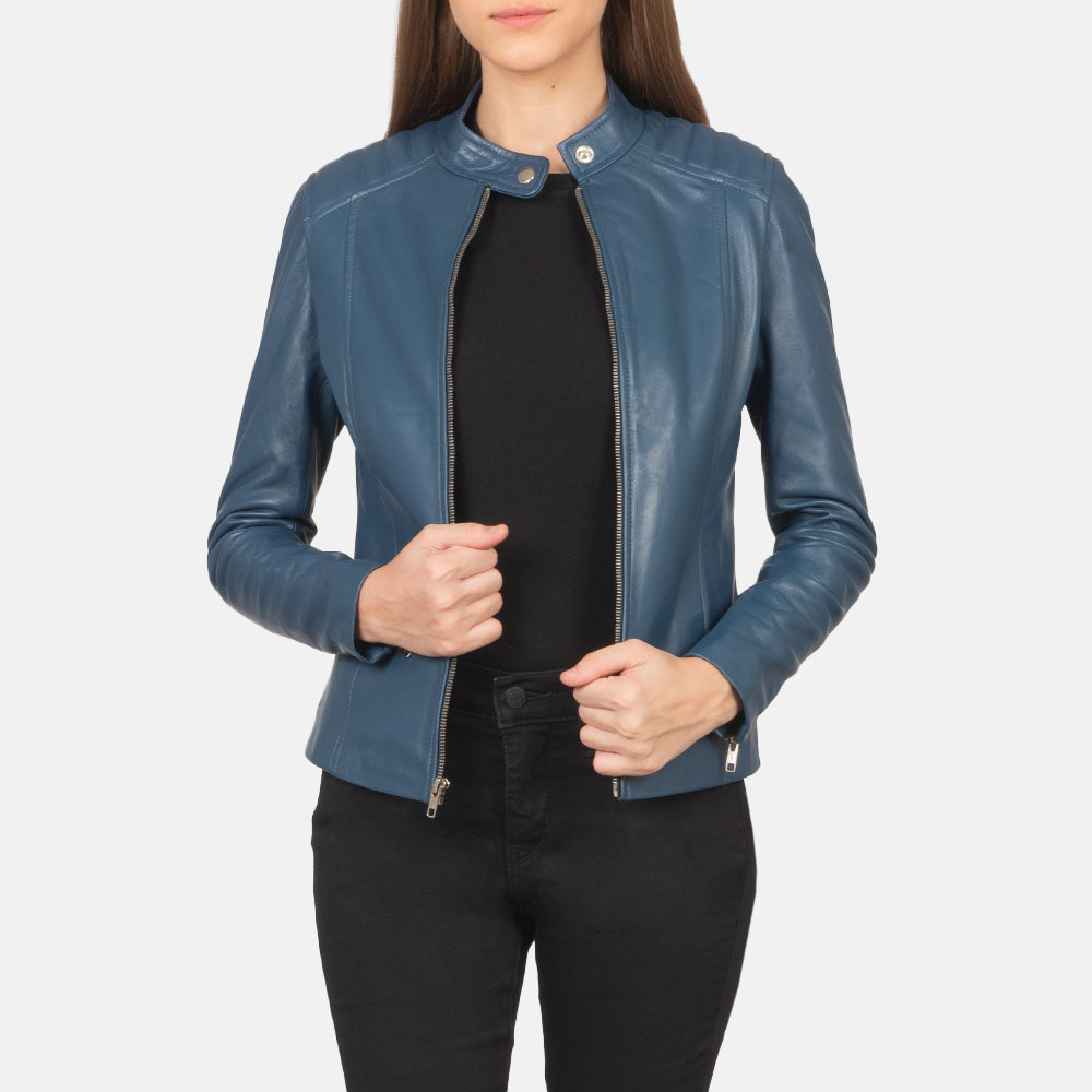 
Kelsee Chaqueta Biker de Cuero para Mujer – alternate product view 1