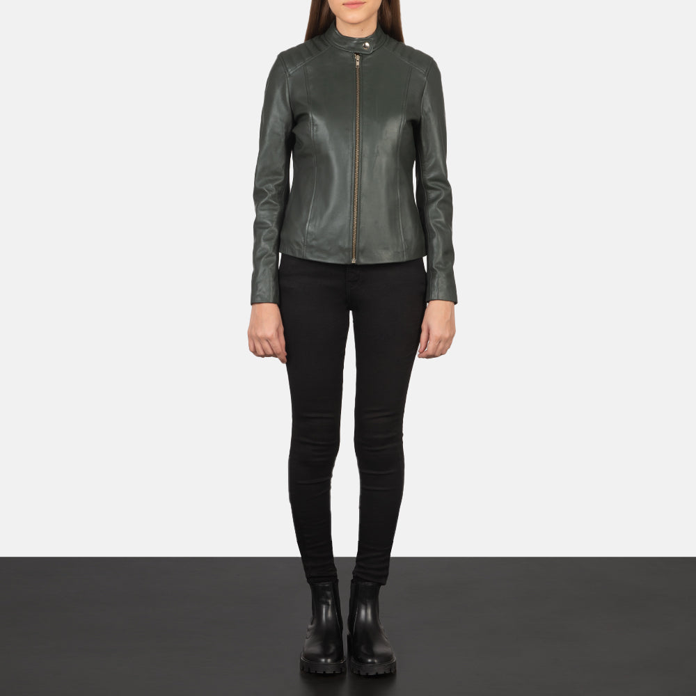 
Kelsee Chaqueta Biker de Cuero para Mujer – alternate product view 3
