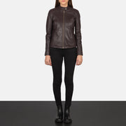 
Kelsee Chaqueta Biker de Cuero para Mujer – alternate product view 3