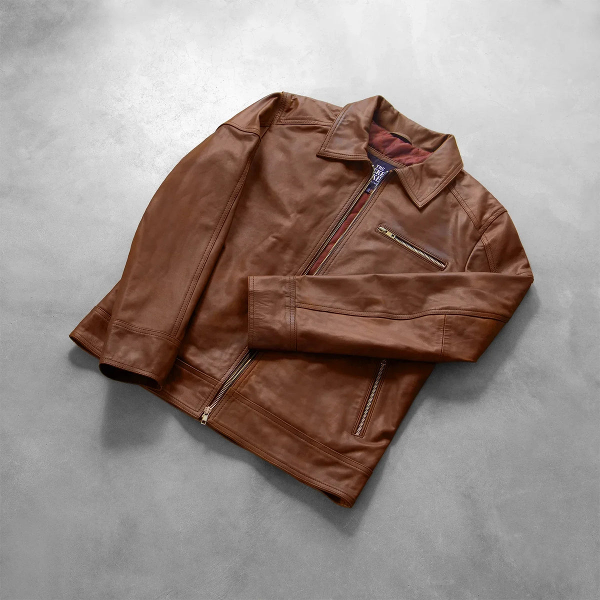 Lavendard Chaqueta Biker de Cuero para Hombre – Vista alternativa del producto 7