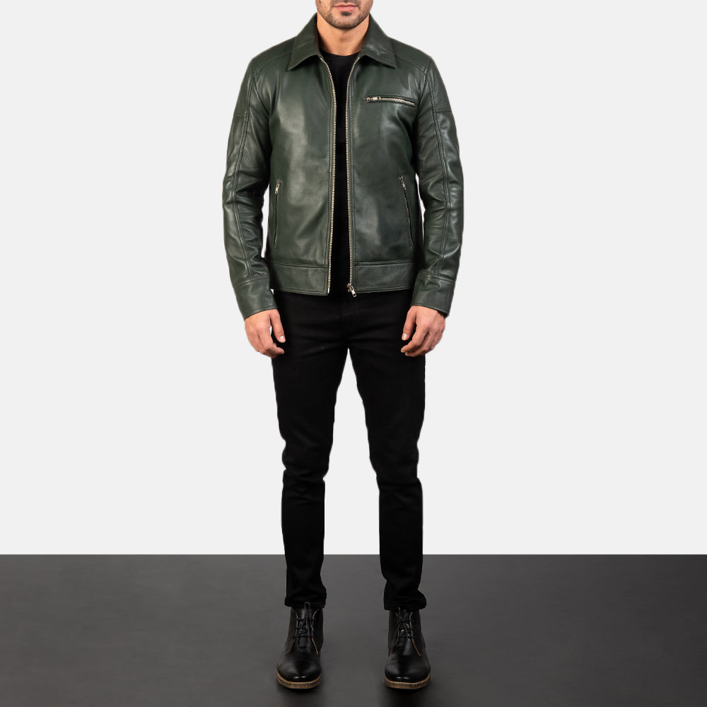 Lavendard Chaqueta Biker de Cuero para Hombre – Vista alternativa del producto 4