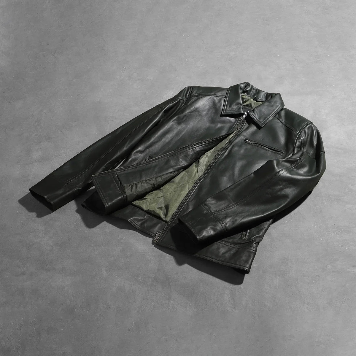Lavendard Chaqueta Biker de Cuero para Hombre – Vista alternativa del producto 7