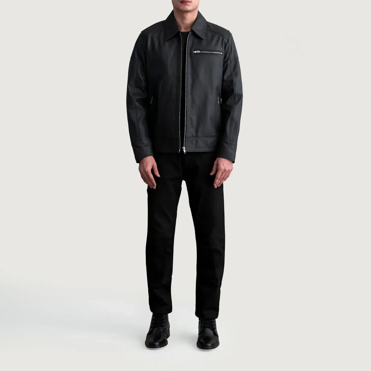 Lavendard Chaqueta Biker de Cuero para Hombre – Vista alternativa del producto 4