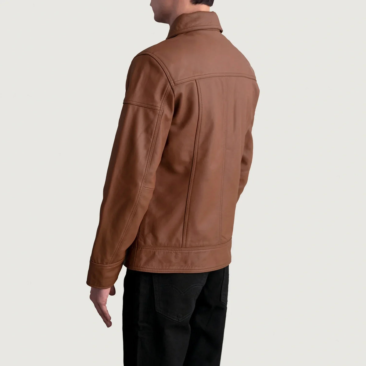 Lavendard Chaqueta Biker de Cuero para Hombre – Vista alternativa del producto 6