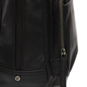 Santana Full-Grain Leather Backpack para Mujer - Structured Side Profile Showing Gusset Depth &amp; Expansion Capacity