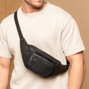 
Classic 100% Full-Grain leather Bag - Perspectiva trasera con correas de cuero reforzadas