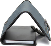 Delsbo Full-Grain Leather Card Holder para Mujer - Structured Side Profile Showing Gusset Depth &amp; Expansion Capacity