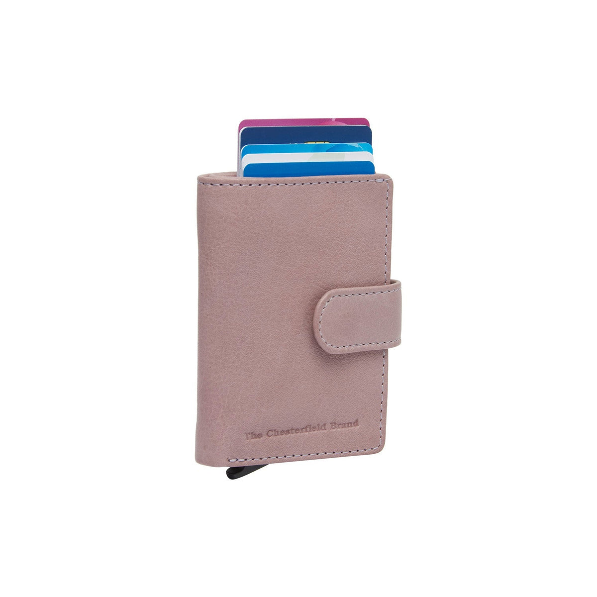 Kaunas Full-Grain Leather Card Holder para Mujer in Classic 100% Full-Grain Leather - Full Exterior Front Profile View | Comprar online
