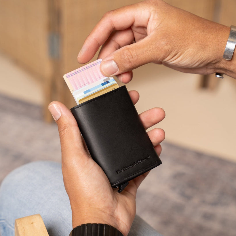 Lancaster Cuero flor integral Card Holder para Mujer