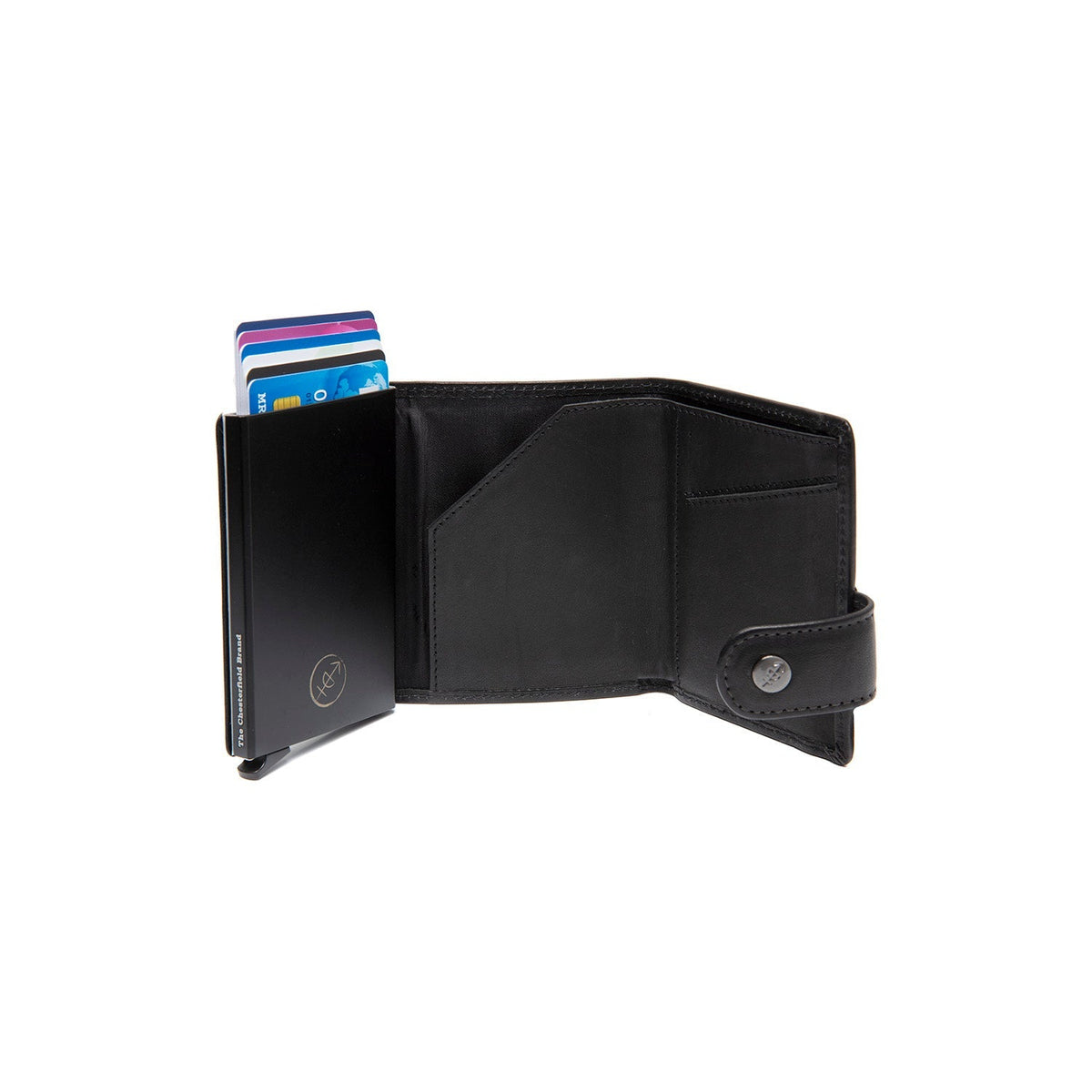 Larino Full-Grain Leather Card Holder para Mujer - Structured Side Profile Showing Gusset Depth &amp; Expansion Capacity