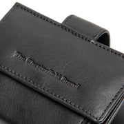 Solid Antique Brass Hardware &amp; Heavy-Duty Dual Zipper Detail on Lesina Full-Grain Leather Card Holder para Mujer
