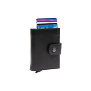 Lesina Full-Grain Leather Card Holder para Mujer in Classic 100% Full-Grain Leather - Full Exterior Front Profile View | Comprar online