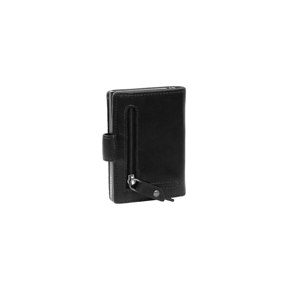 Loughton Full-Grain Leather Card Holder para Mujer - Structured Side Profile Showing Gusset Depth &amp; Expansion Capacity