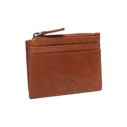 Cognac Leather Card Wallet para Mujer, detail view 5