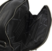 
Classic 100% Full-Grain leather Bag - Perspectiva trasera con correas de cuero reforzadas