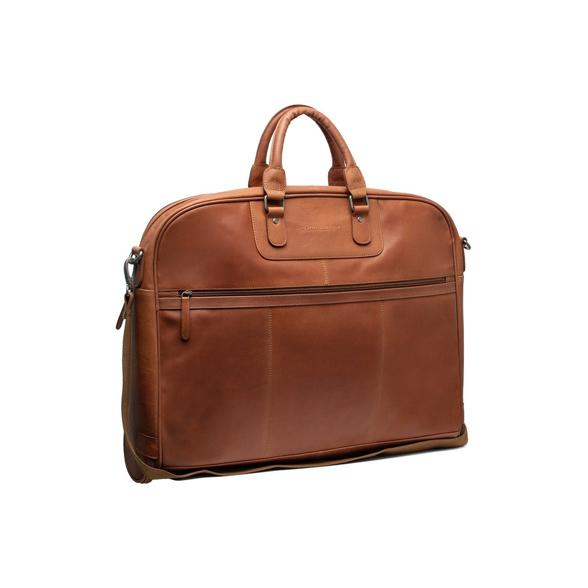 Cognac Leather Garment Bag Josh para Mujer, front view