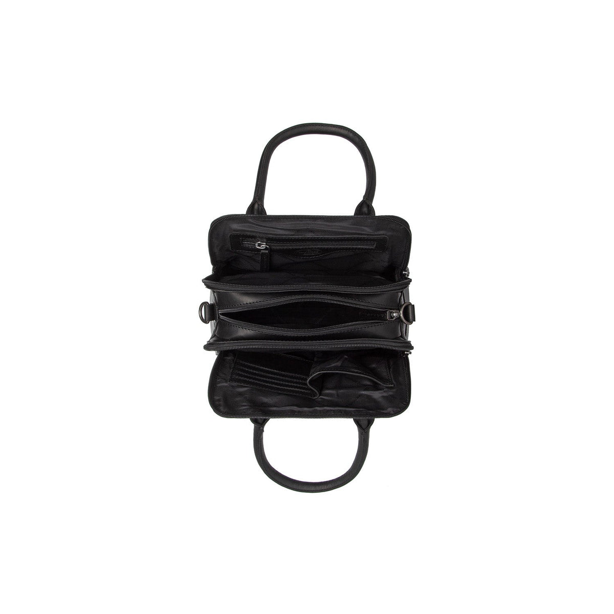 
Vista de detalle of Classic Collar & Heavy-Duty Zipper Hardware on Ezra Bolso de mano de cuero flor